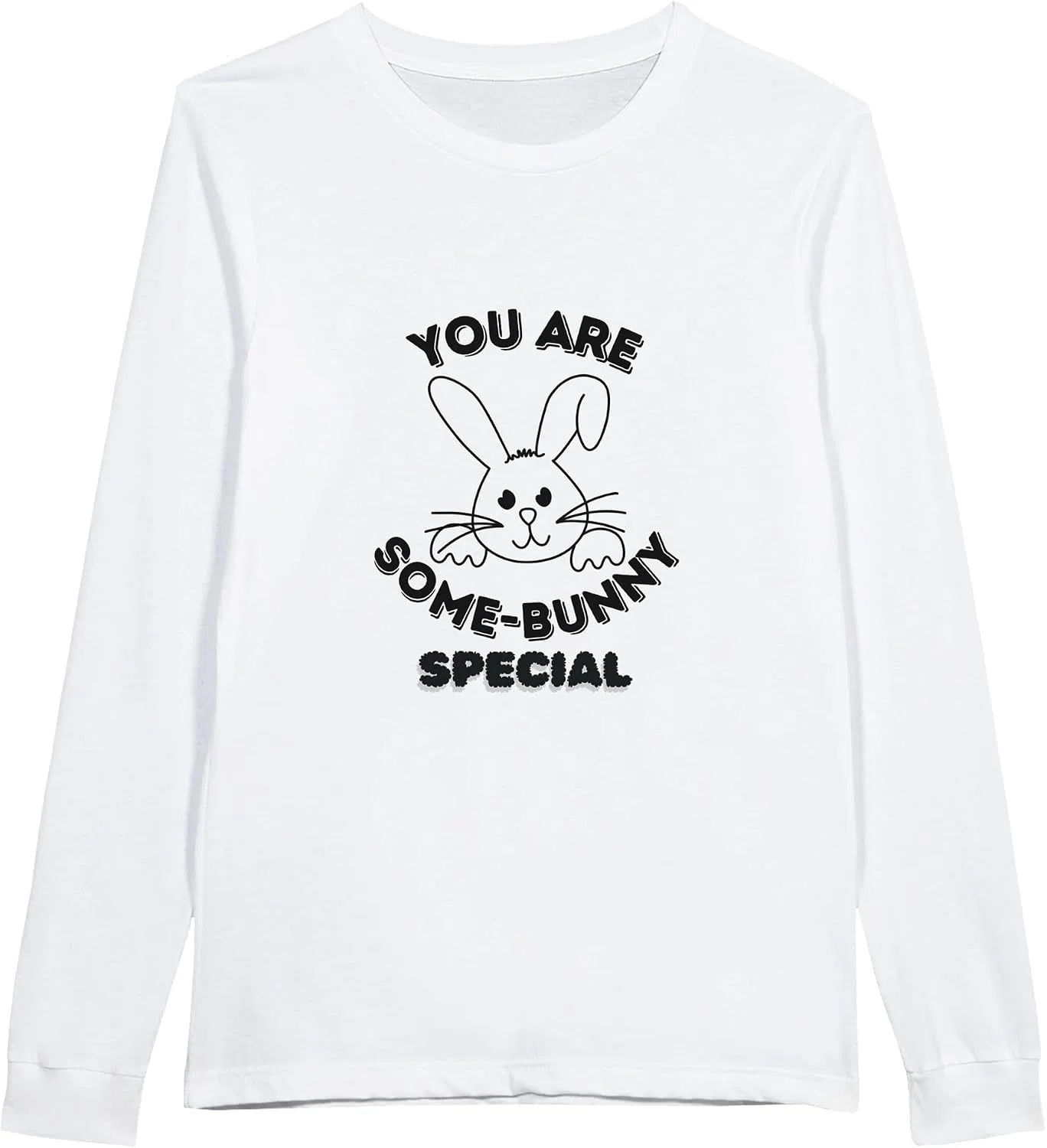 Унисекс лонгслив с кроликом Premium Unisex, White