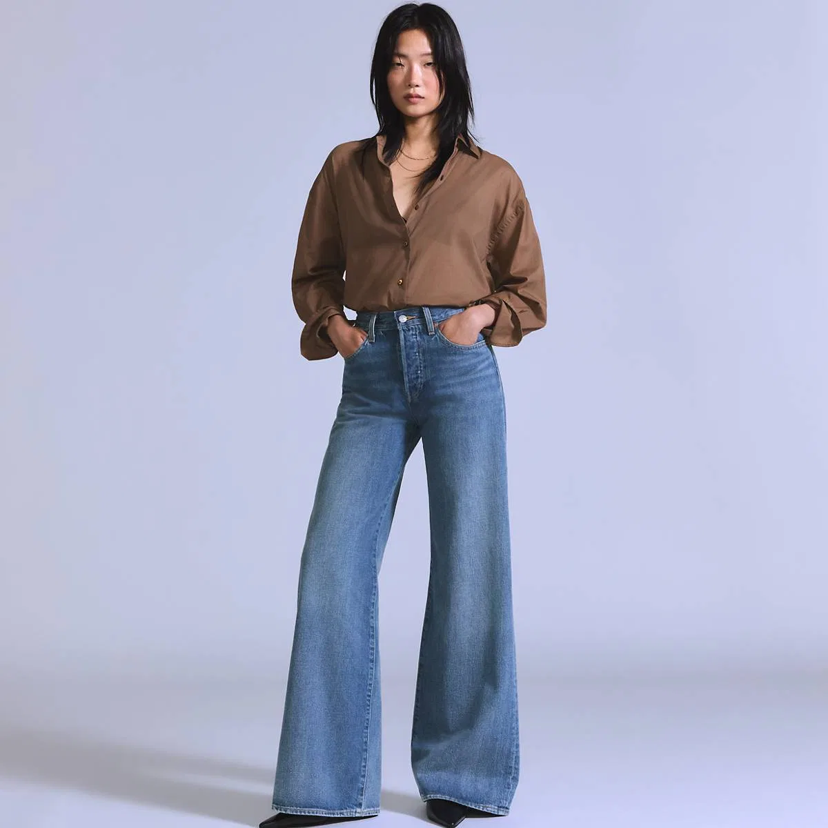 Женские расклешенные джинсы в стиле 70-х Levi's, Bt Icarus - Blue