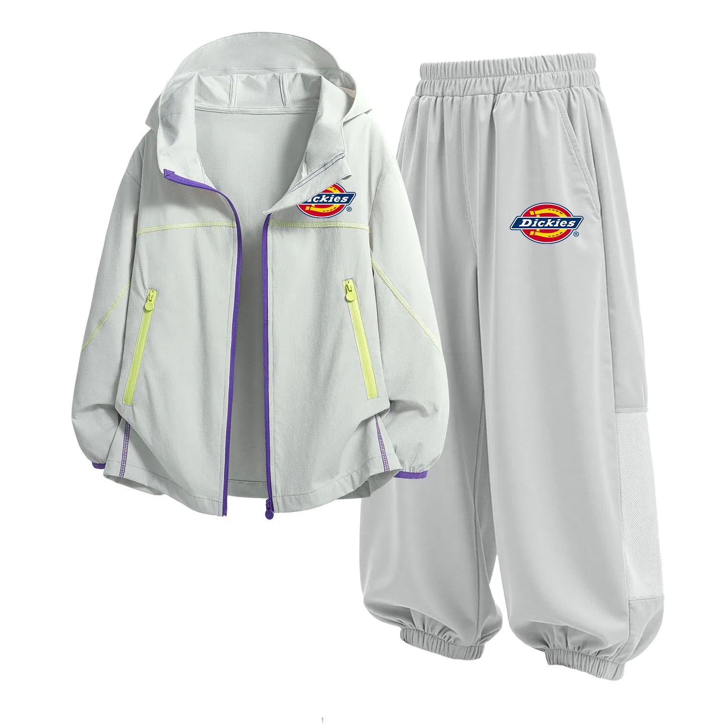 Детский комплект из футболки и шорт с защитой UPF50+ Dickies, Green/Misty Gray — фото 3