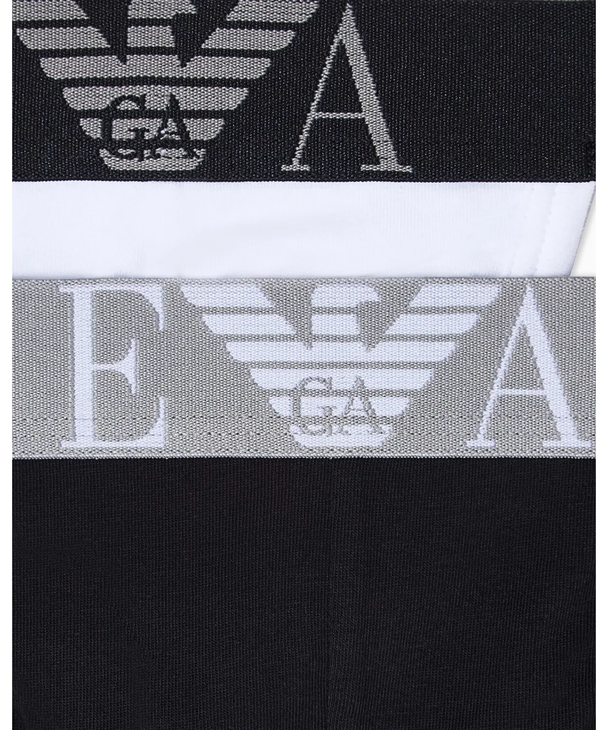 Мужские трусы-слипы 2 шт. с монограммой Bold Monogram EMPORIO ARMANI, Black/White — фото 4