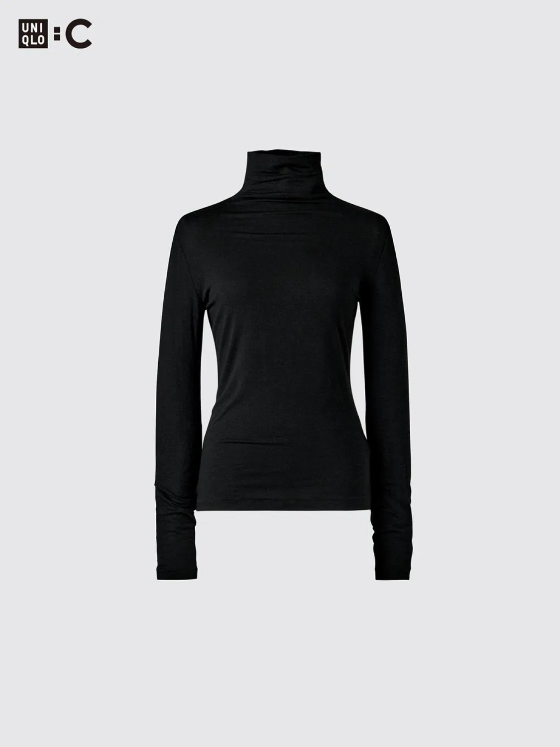 Водолазка с высоким воротом и длинным рукавом HEATTECH Uniqlo, черный
