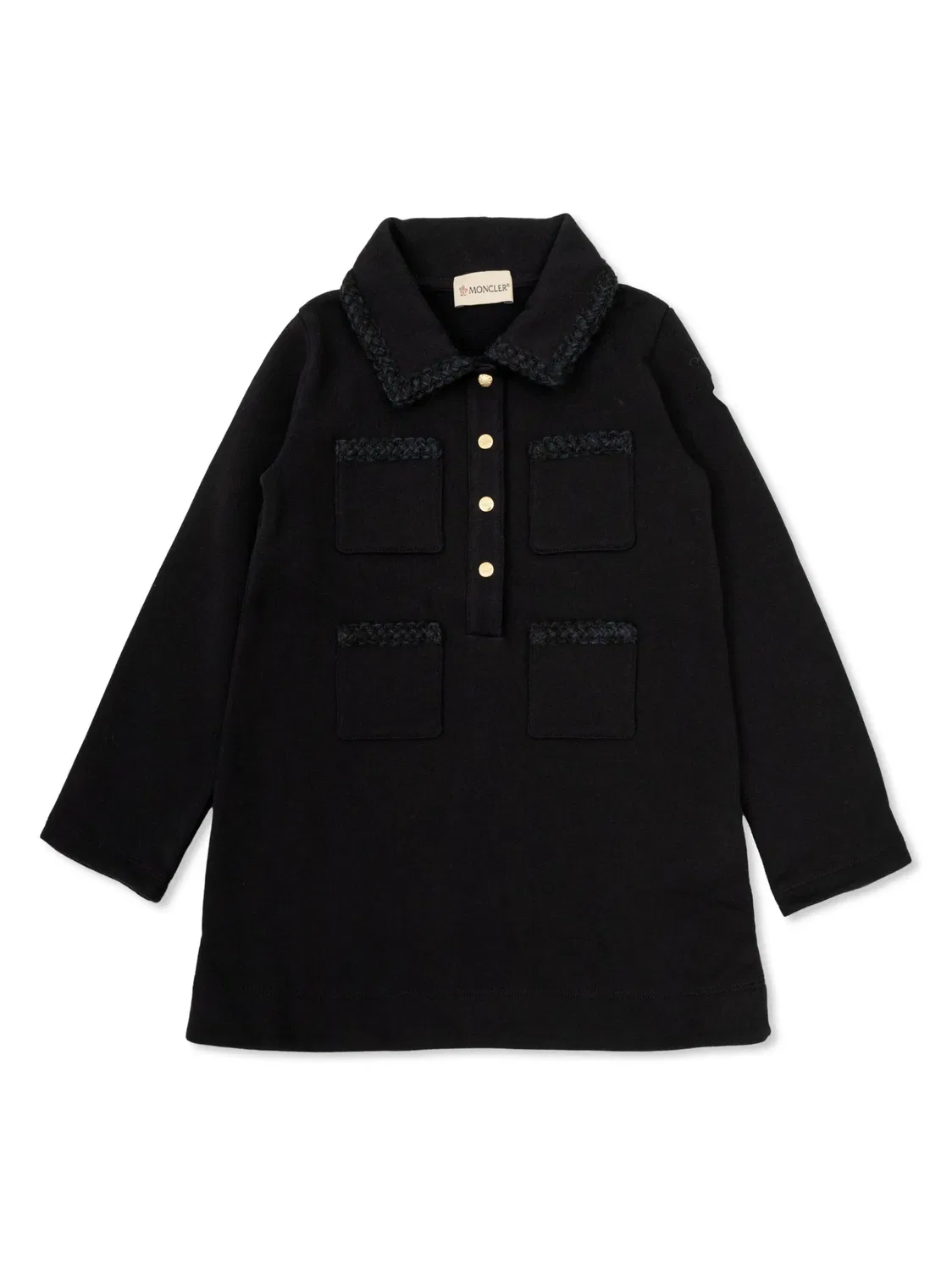 Хлопковое платье для девочки Moncler, синий