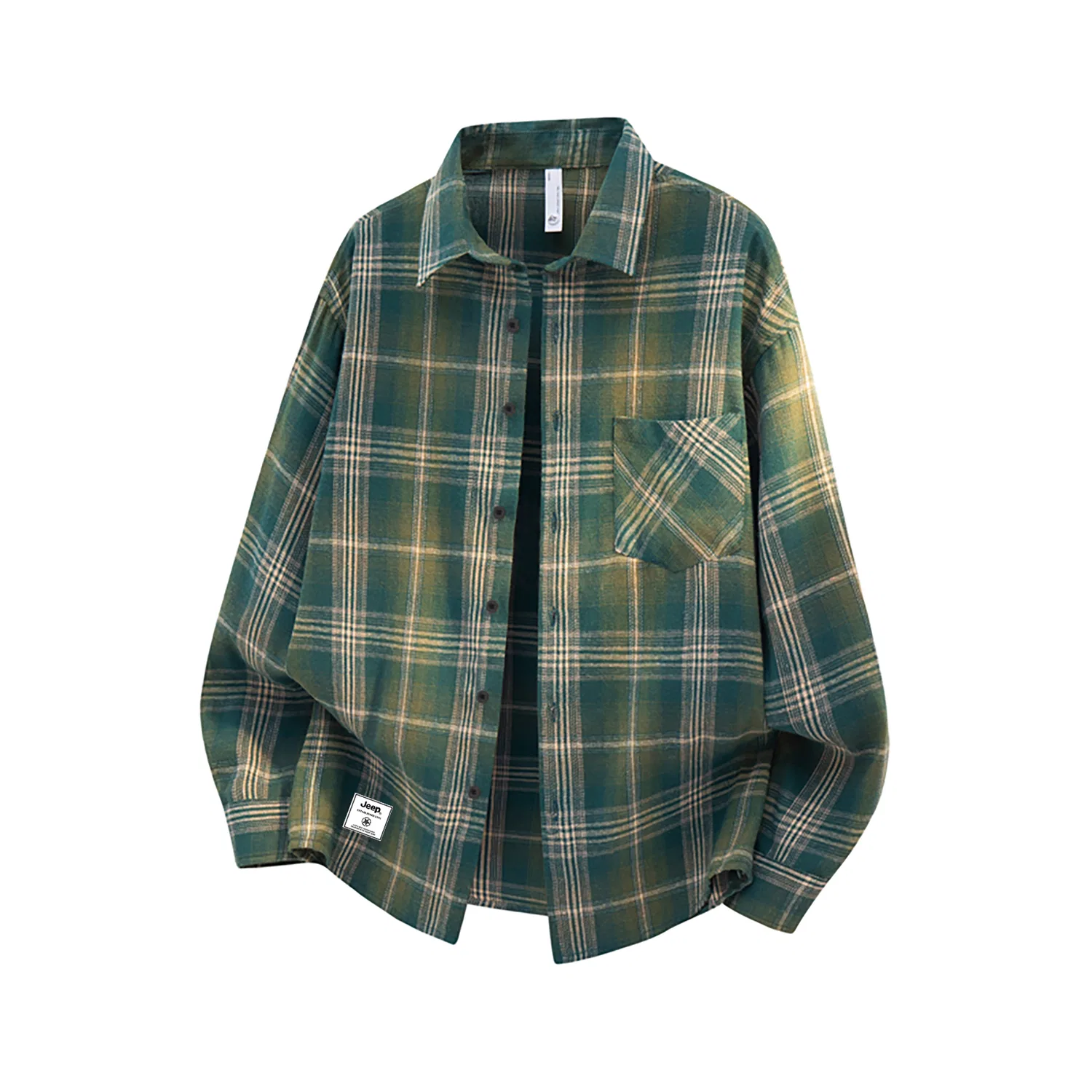 Детская рубашка с воротником Green Plaid Jeep