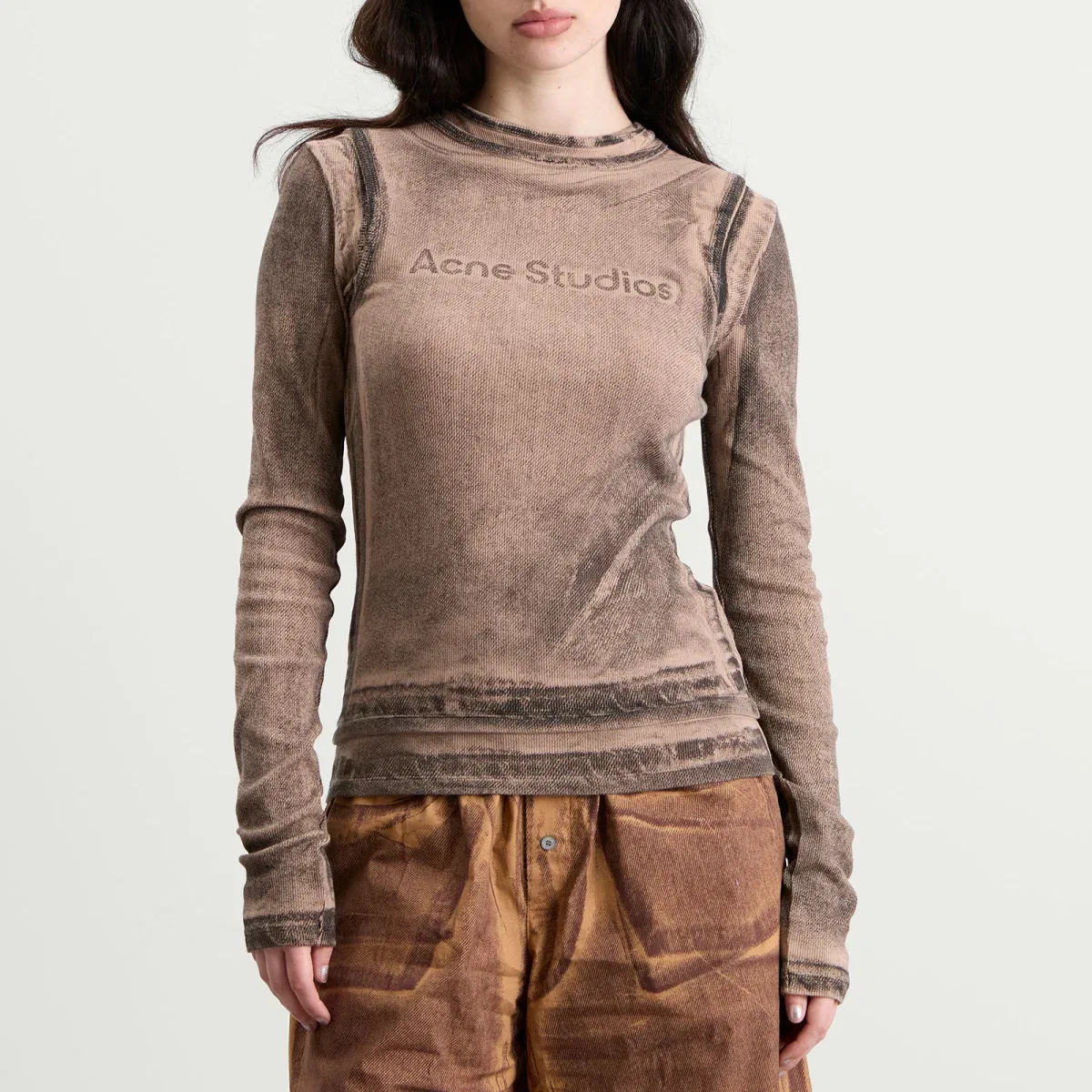 Лонгслив с принтом Elga print Acne Studios, Pumpkin Orange — фото 2