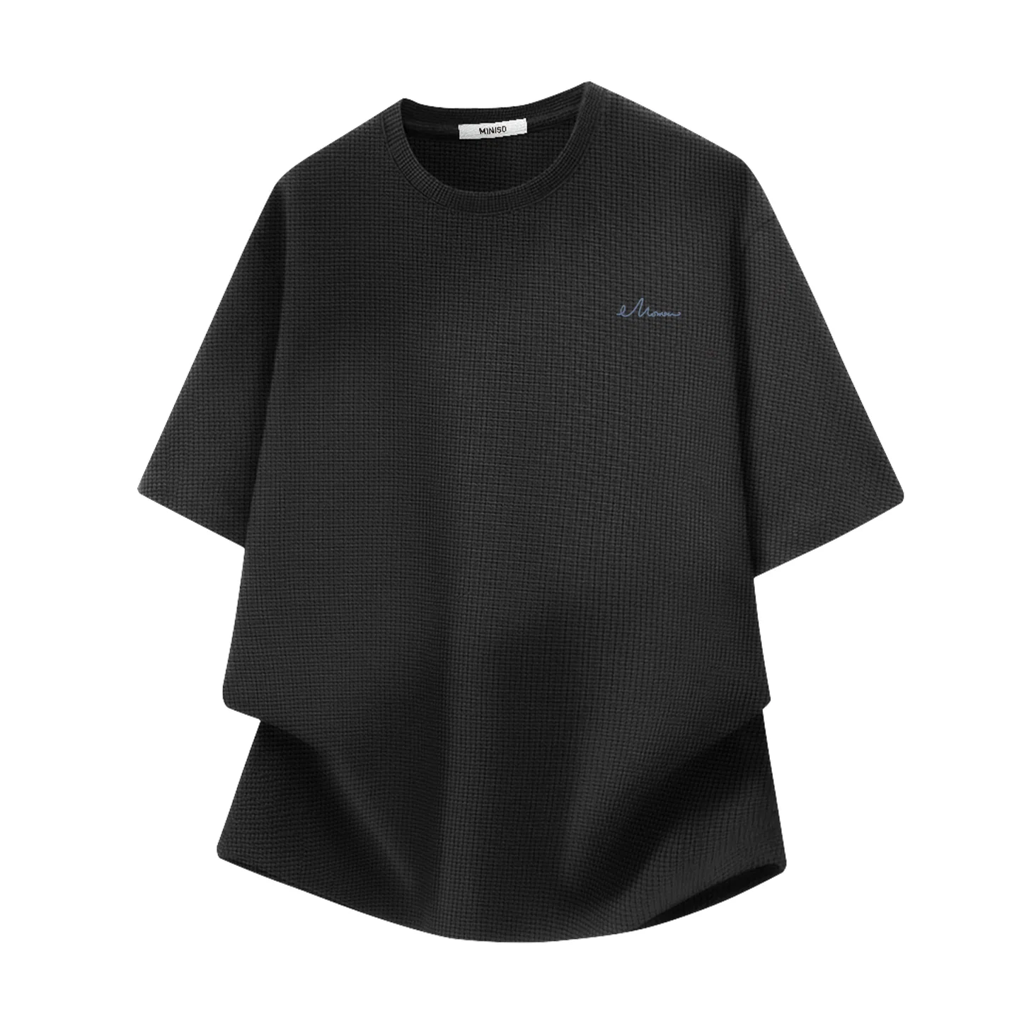Детская футболка из плотного вафельного трикотажа MINISO, Dark Gray — фото 4