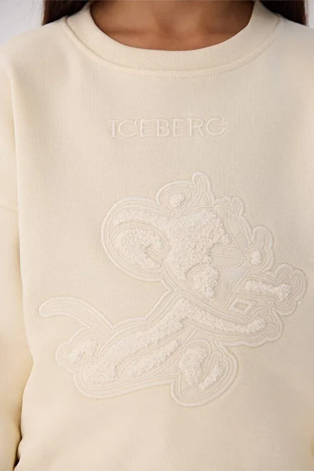 Детские свитшот для девочек с принтом Iceberg, Beige — фото 3