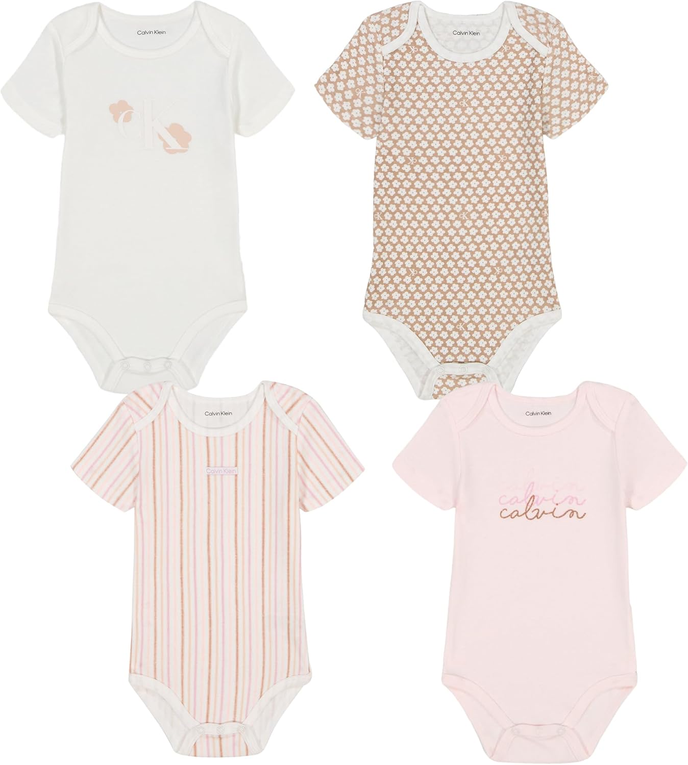 

Комплект из 4 боди Calvin Klein для мальчиков, Heavenly Pink/Cameo Rose/Egret