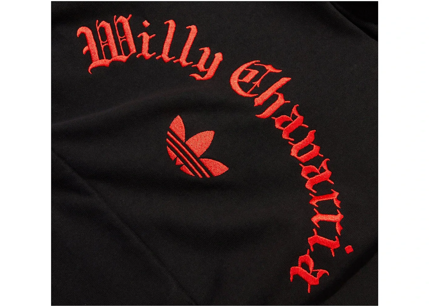 Мужская худи с флисом Adidas x Willy Chavarria WC Fleece Hoodie, Black/Red — фото 2