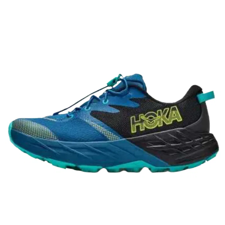 Детские кроссовки для бега с принтом HOKA ONE ONE, Black/Night Glow Blue