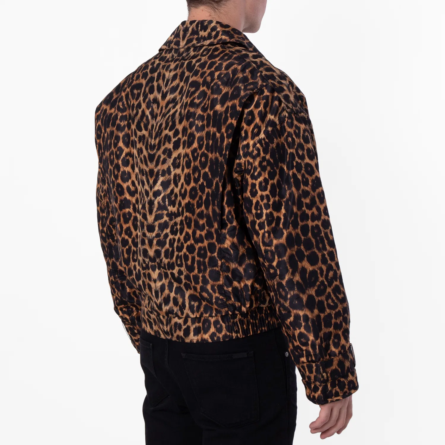 Куртка Harrington с леопардовым принтом, модель Leopard Print Harrington Jacket Saint Laurent, Fauve — фото 3
