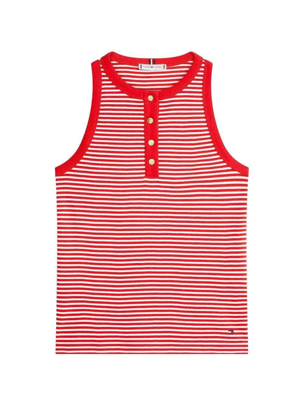 Полосатый топ Хенли Tommy Hilfiger, красный