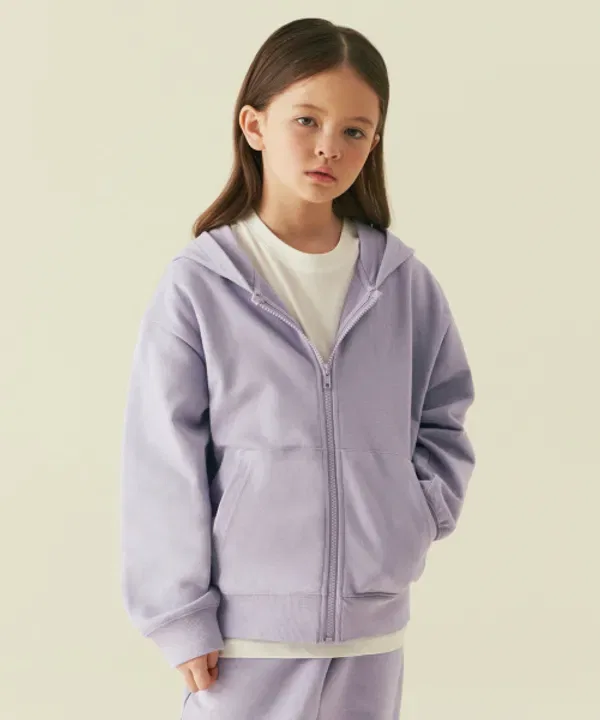Худи на молнии оверсайз, Musinsa Standard Kids, лавандовый