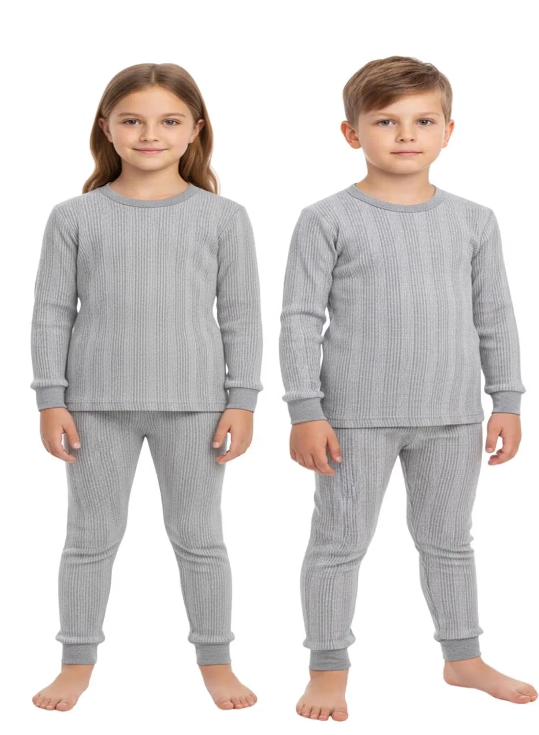 Комплект термобелья детский с длинным рукавом 2 шт Babyqlo, серый