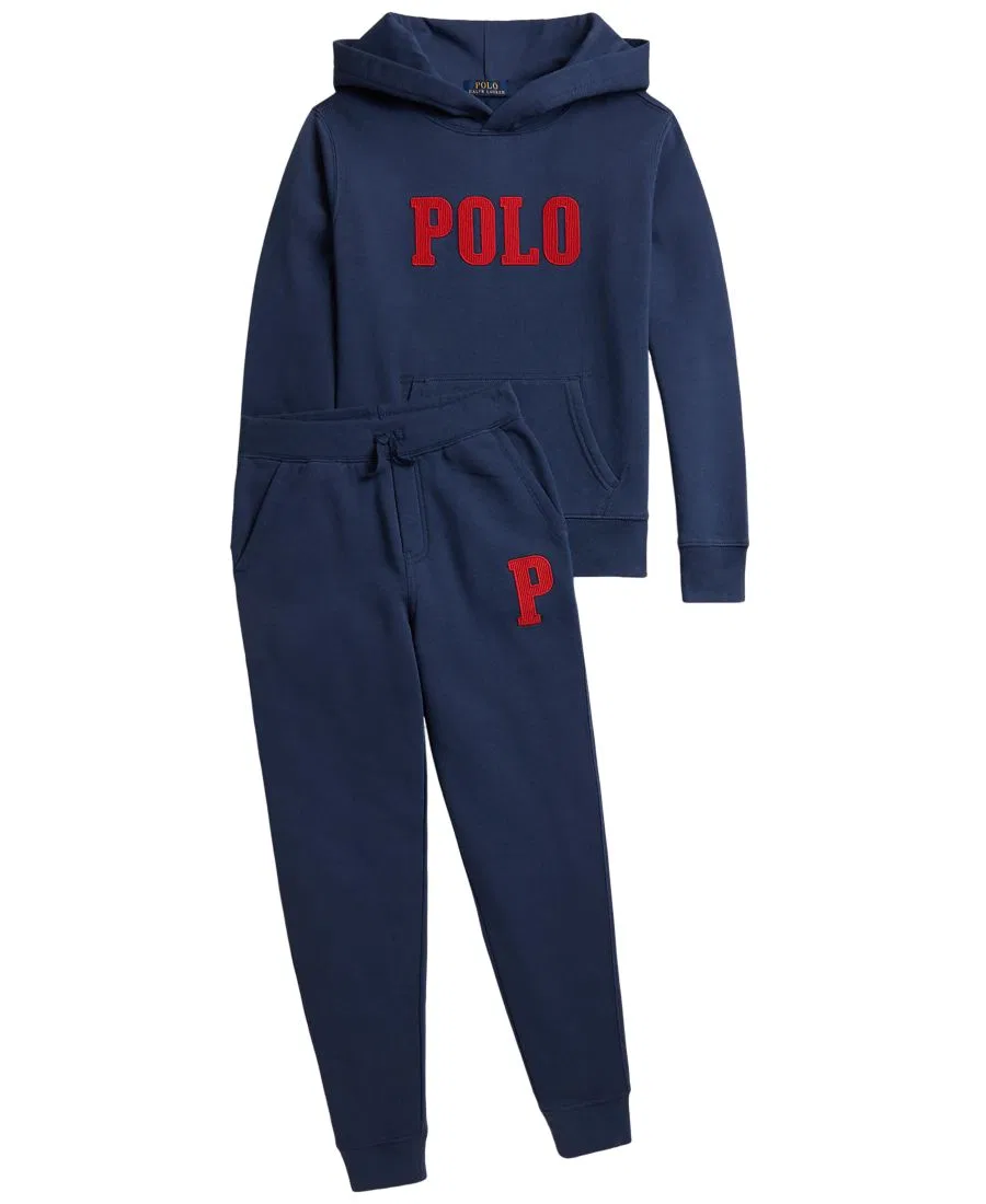 Детские спортивные брюки с эмблемой P Polo Ralph Lauren, Rustic Navy — фото 3