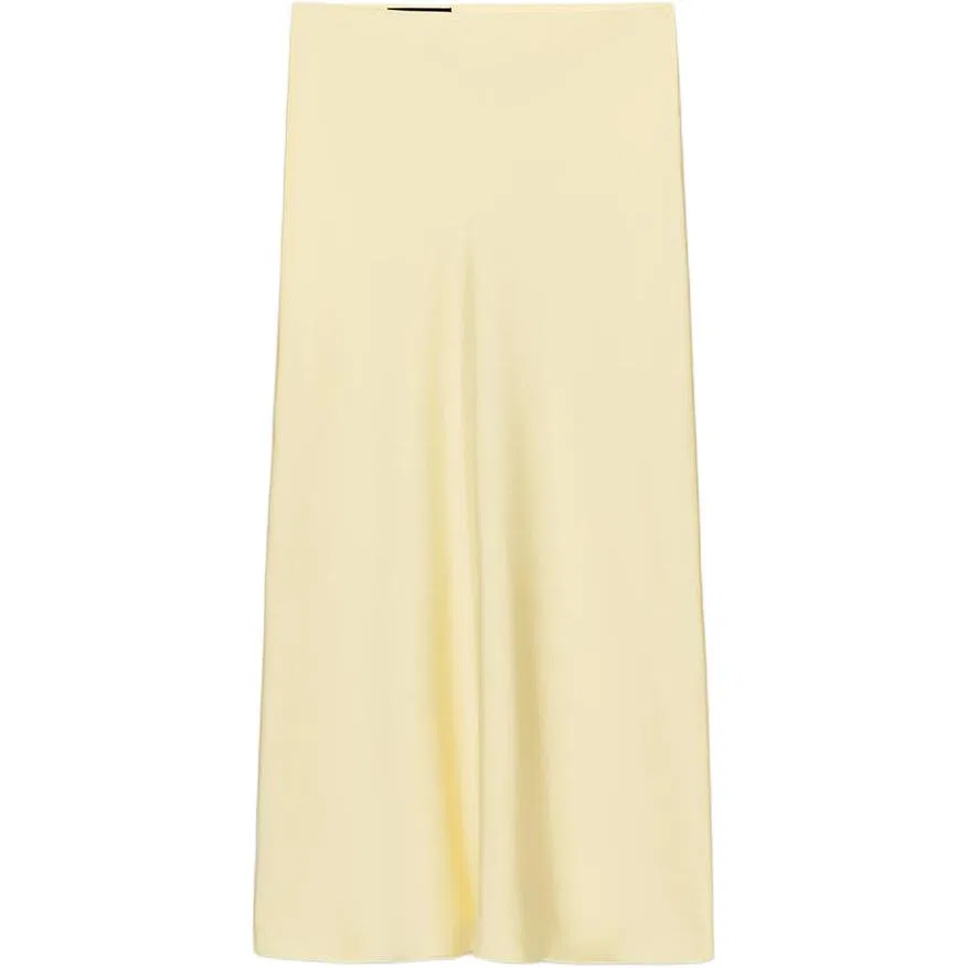 Женская юбка миди Casual Light Yellow ZARA, Светло-желтый