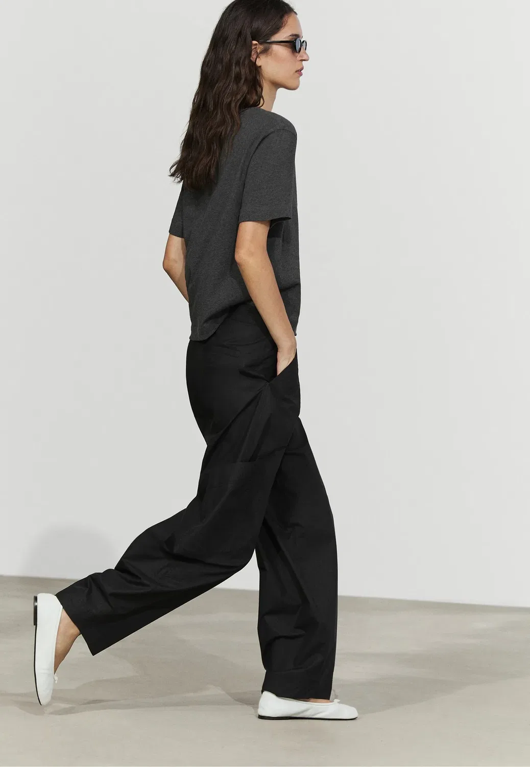 Простая футболка Massimo Dutti, Mottled Grey — фото 3