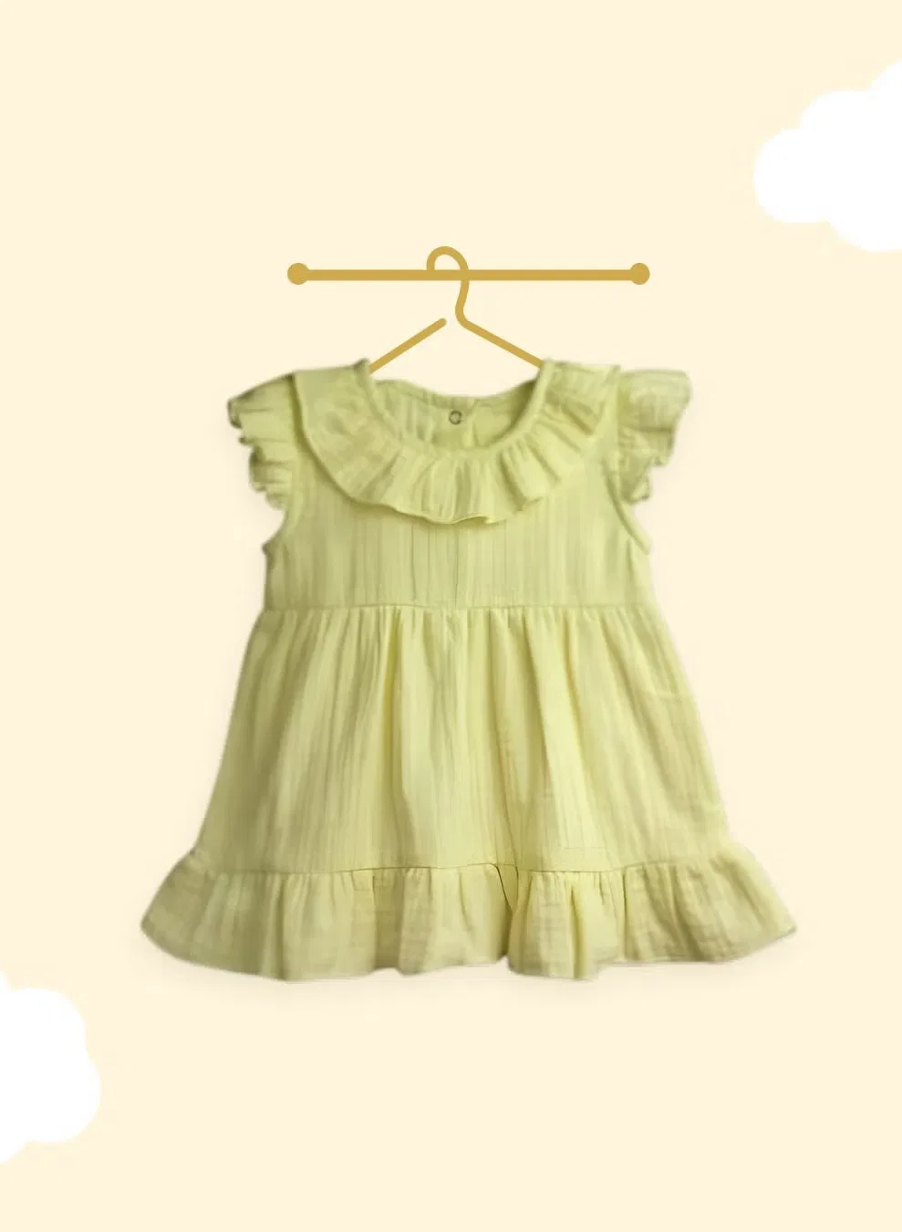 Платье с оборками для малышки, модель Frock, Luay, бледно-желтый — фото 2