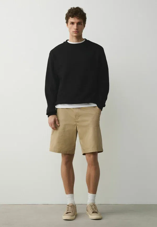 Шорты хлопковые Relaxed fit stretch chino shorts 2 pack Next, navy, stone, темно-синий