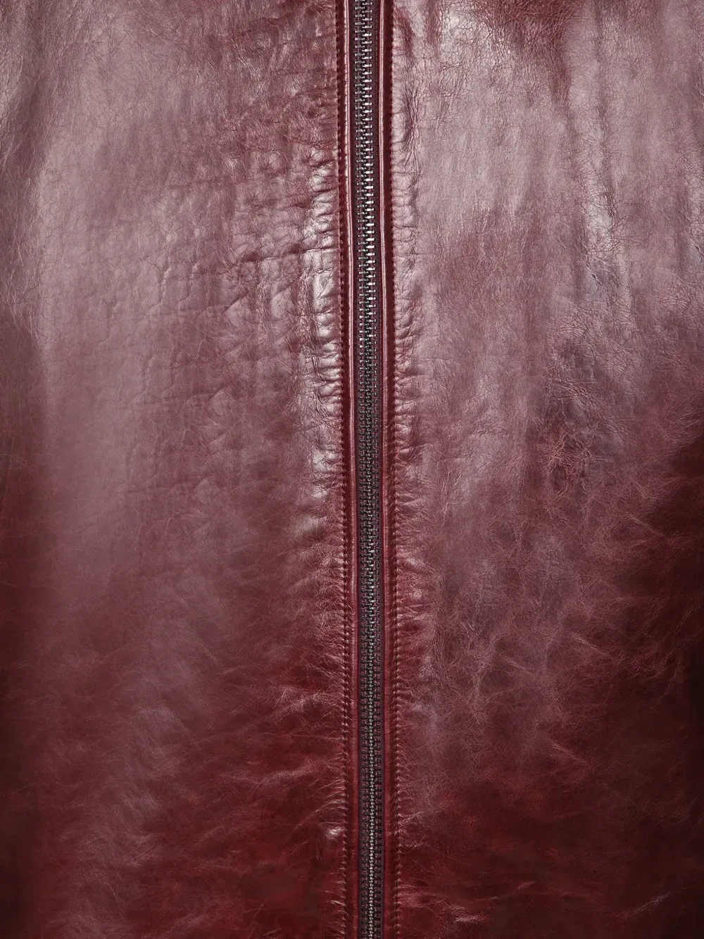 Кожаная куртка на молнии EMPORIO ARMANI, красный — фото 3