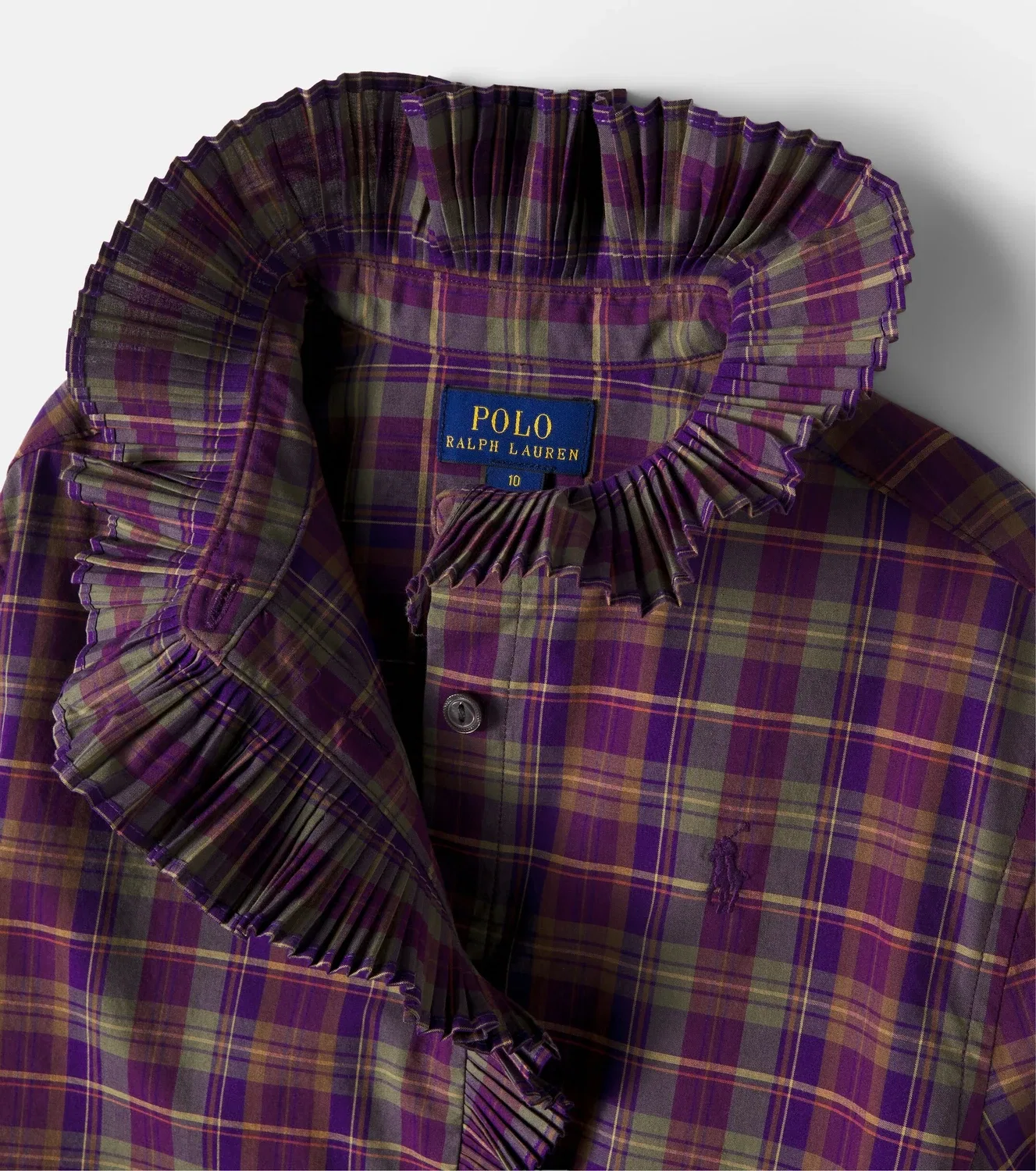 Рубашка в клетку с длинным рукавом Polo Ralph Lauren Kids, фиолетовый — фото 4