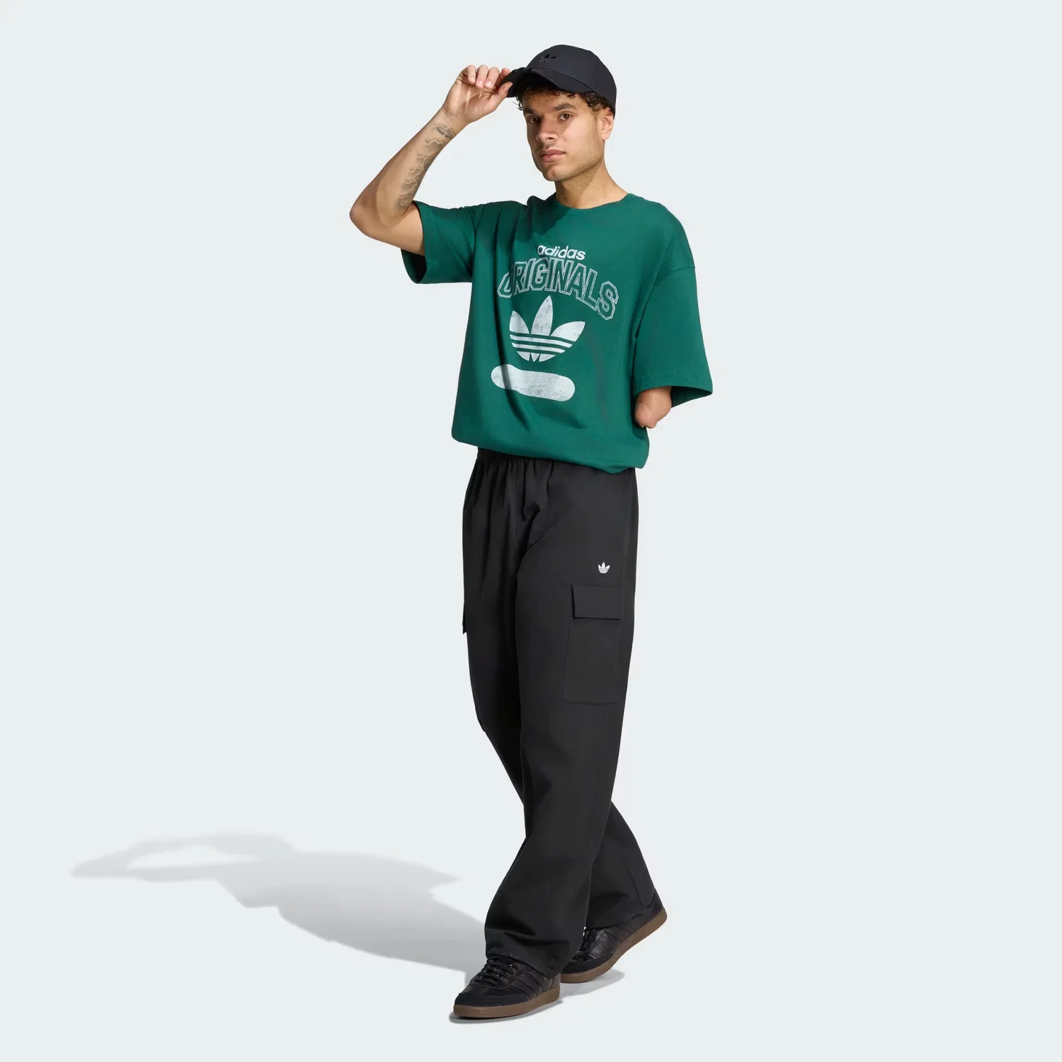 Мужская футболка свободного кроя VARSITY 1972 TEE Adidas Originals, Collegiate Green — фото 3