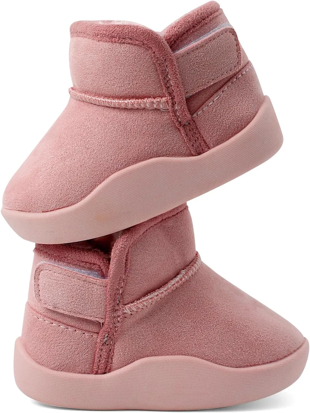 Детские зимние ботинки с мехом для девочек и мальчиков DUONITITI, Pink — фото 4