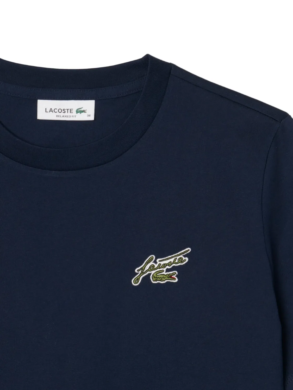 Укороченная футболка синего цвета Lacoste, синий — фото 2