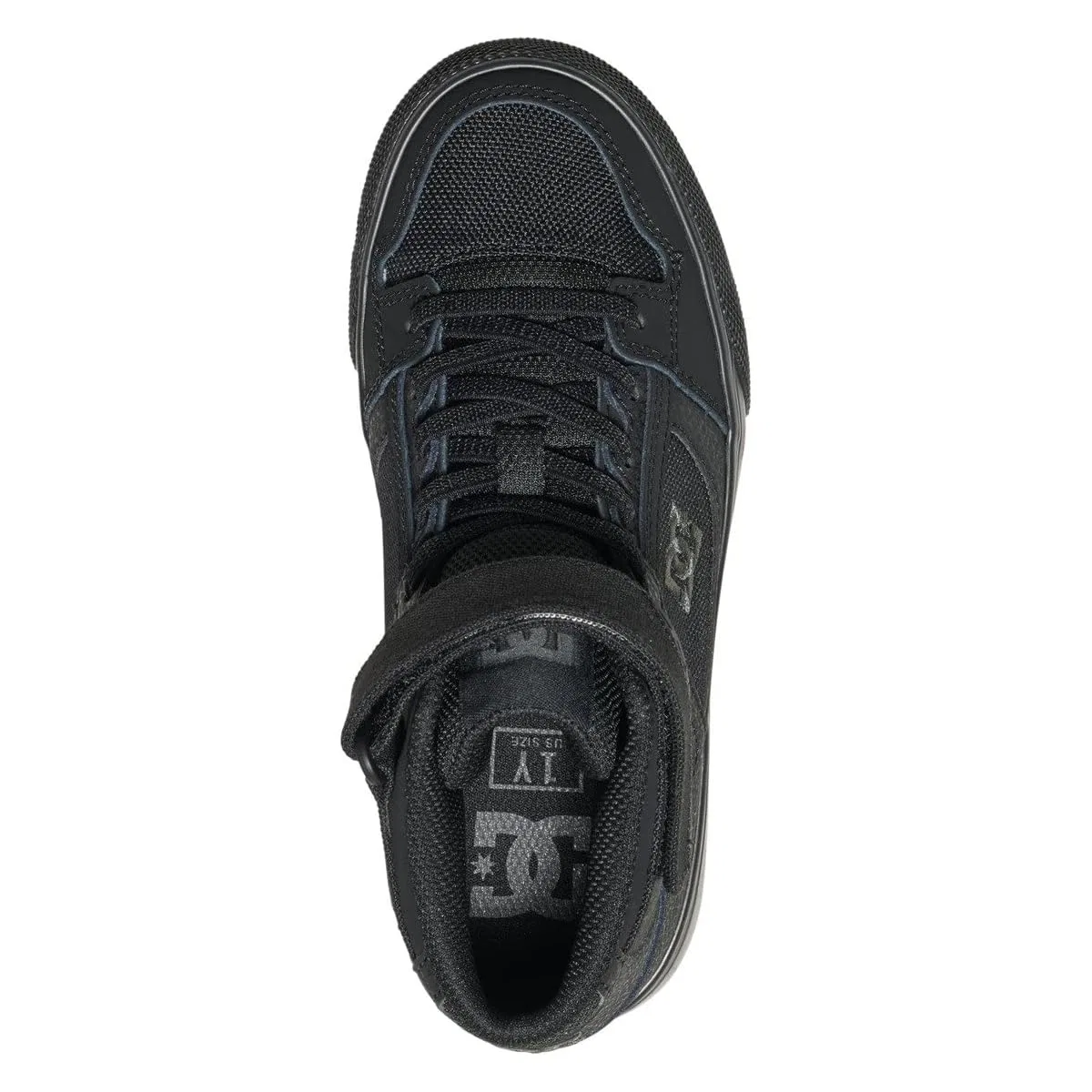 Детские скейт-кеды для мальчиков высокие Pure High-top Ev DC Shoes, Black — фото 4