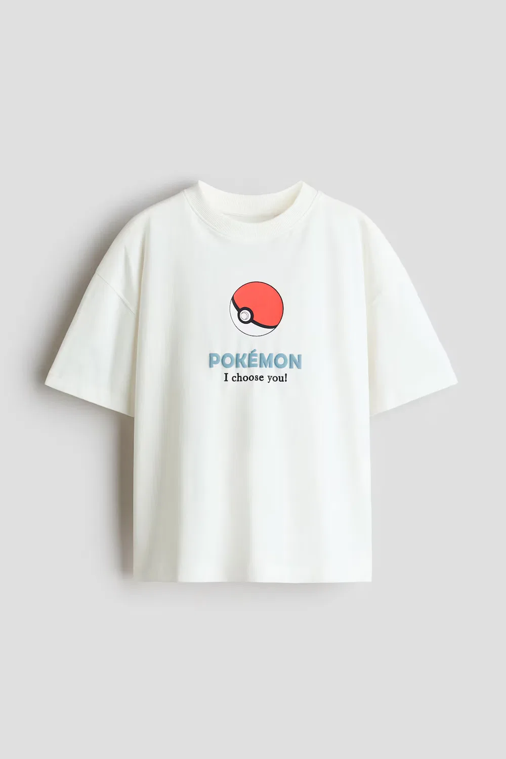 Футболка оверсайз с принтом H&M, Weiß/Pokémon