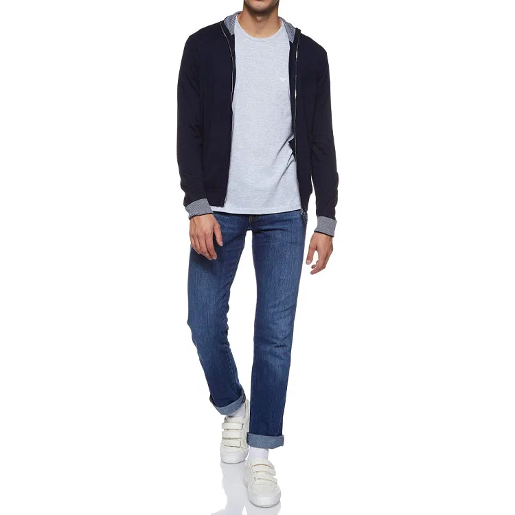 Мужской комплект футболок с коротким рукавом 3 шт, EMPORIO ARMANI, Black/Blue/Gray — фото 3