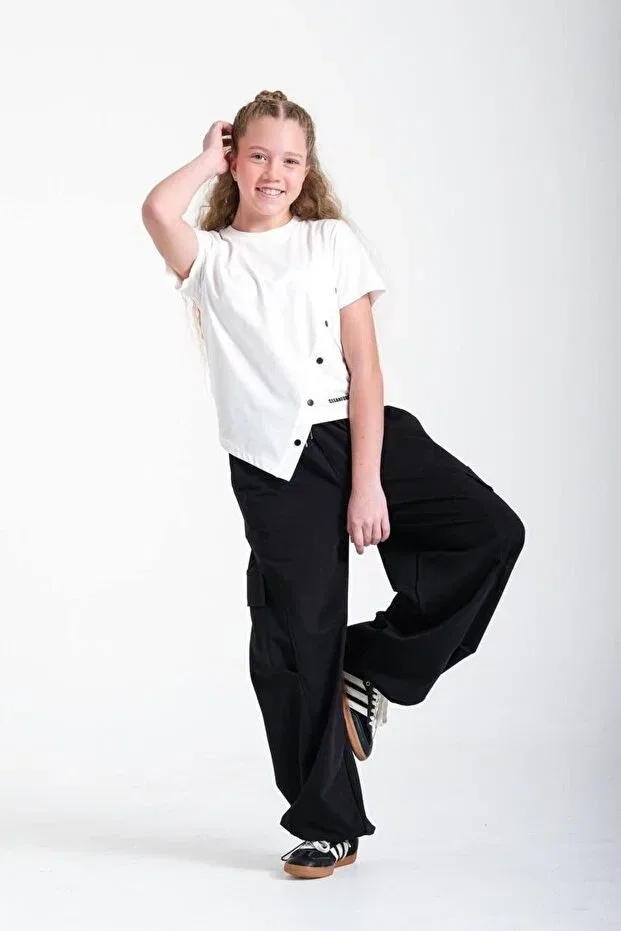 Детский комплект для девочек широкие брюки Bal Küpü Butik, White — фото 2