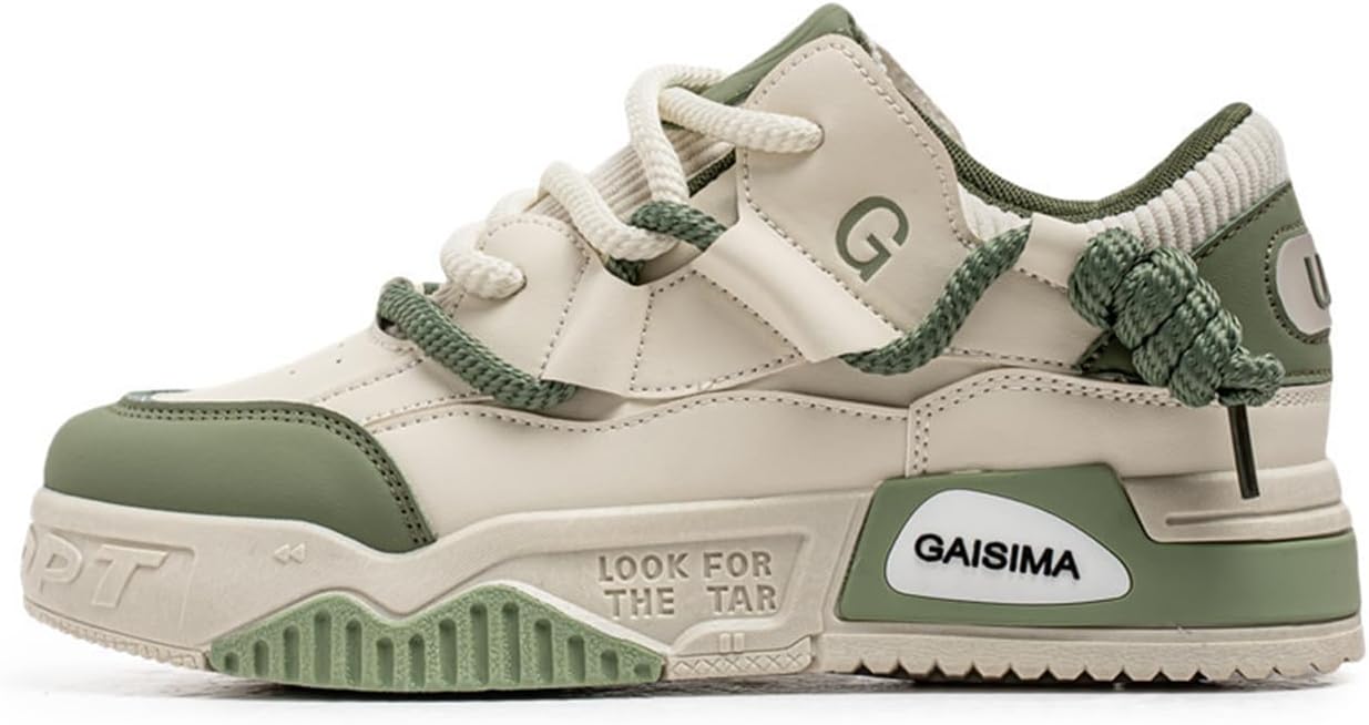 

Мужские модные массивные кроссовки на платформе, шнуровка, прогулочная обувь, низкие, дышащие, повседневные Zhoupulp, зеленый