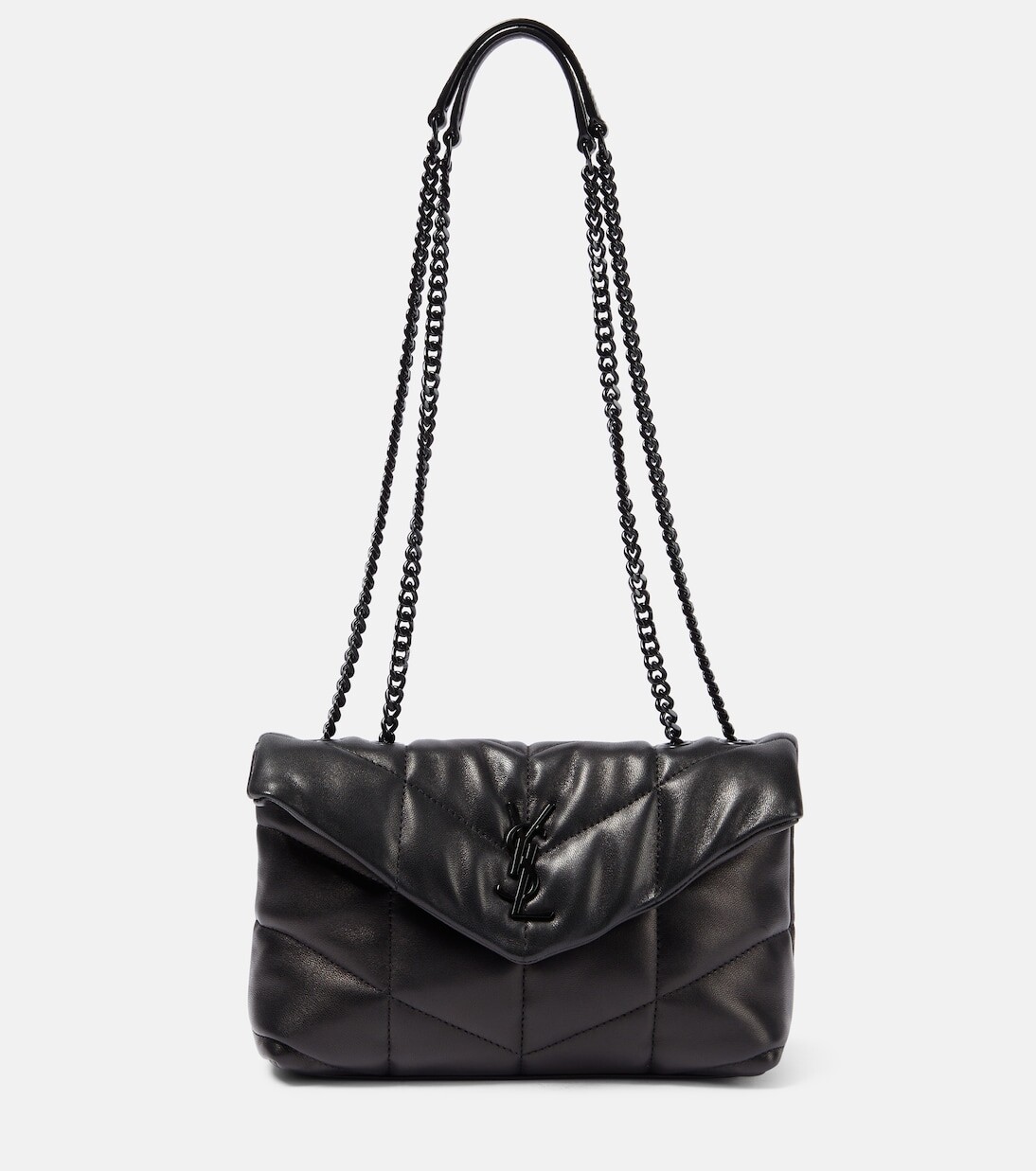 

Кожаная сумка через плечо puffer toy Saint Laurent, черный