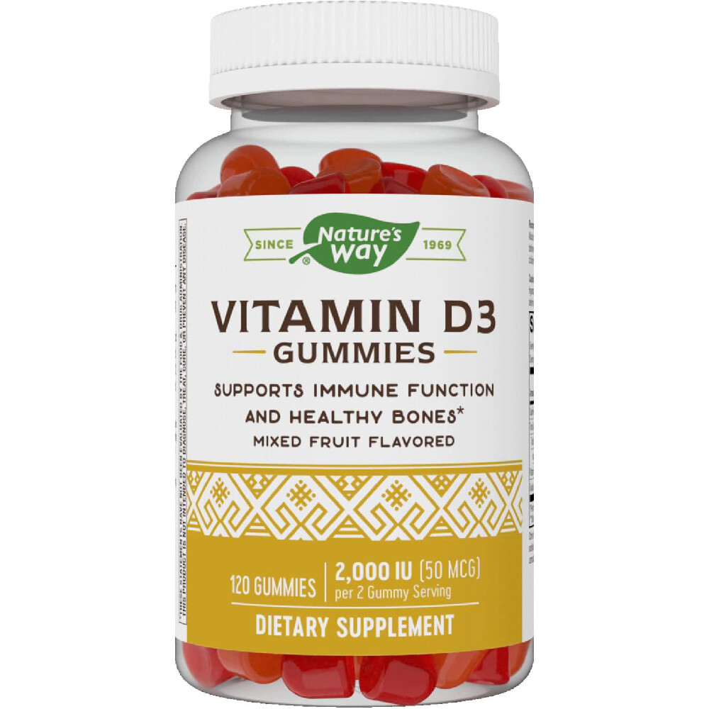 

Витамин D3 Nature's Way Gummies 2000 МЕ (50 мкг), 120 жевательных капсул