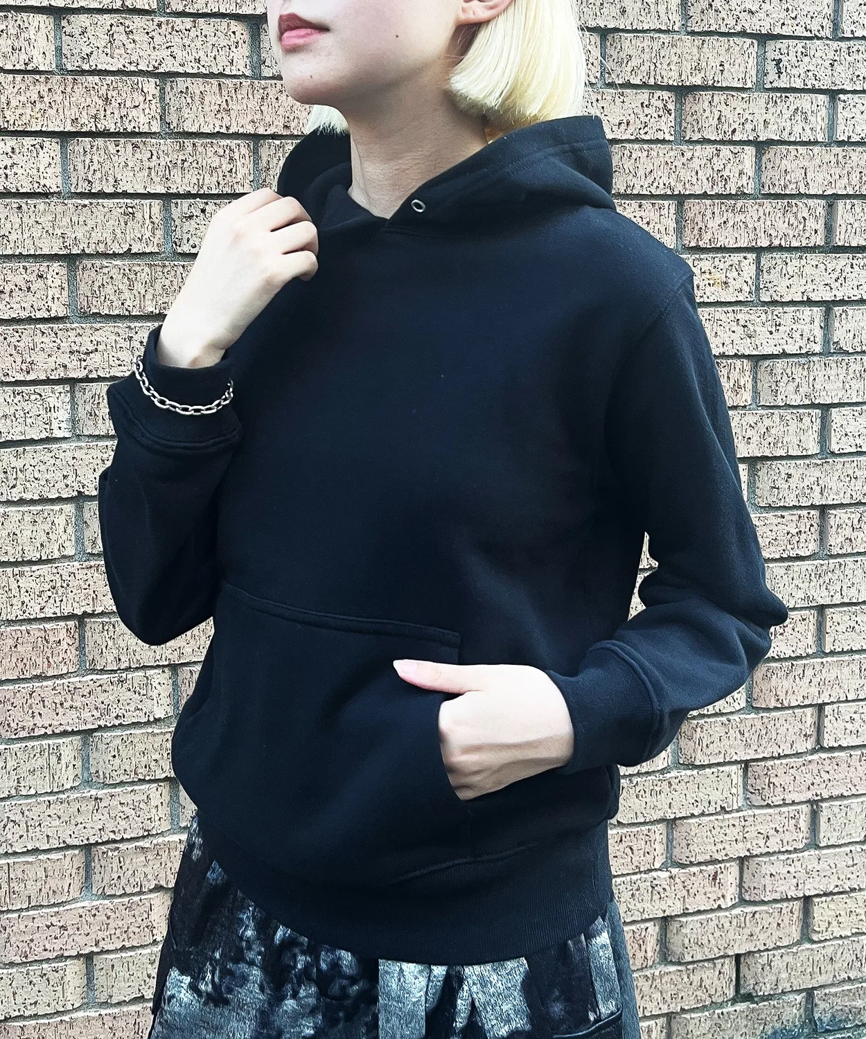 Детская худи с длинным рукавомCompact Sweat Hoodie United Athle, Black