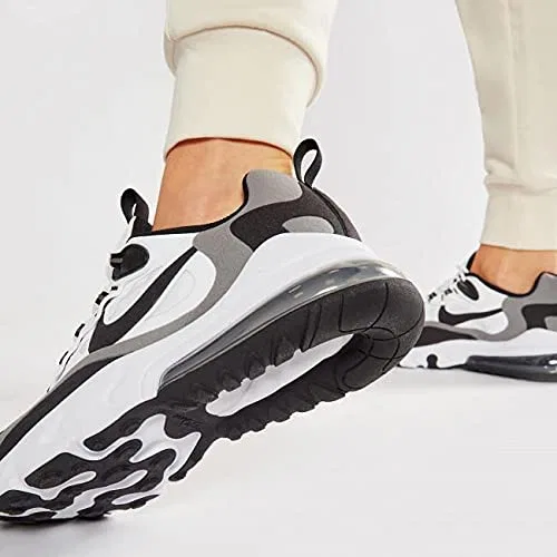 Детские кроссовки для мальчиков с амортизацией NIKE Air Max 270 React, White Black Metallic Pewter 103 — фото 2