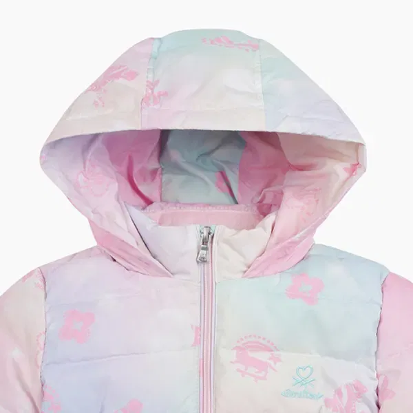 Пуховик детский легкий, Benetton Kids, черный — фото 4