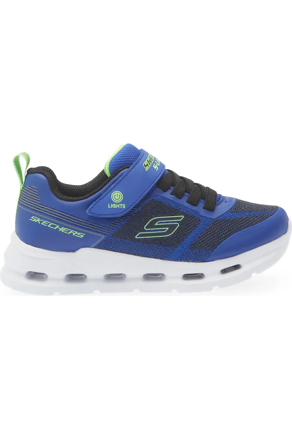 Кроссовки детские со светящейся подошвой Glide-Step Skechers, черный/синий — фото 3