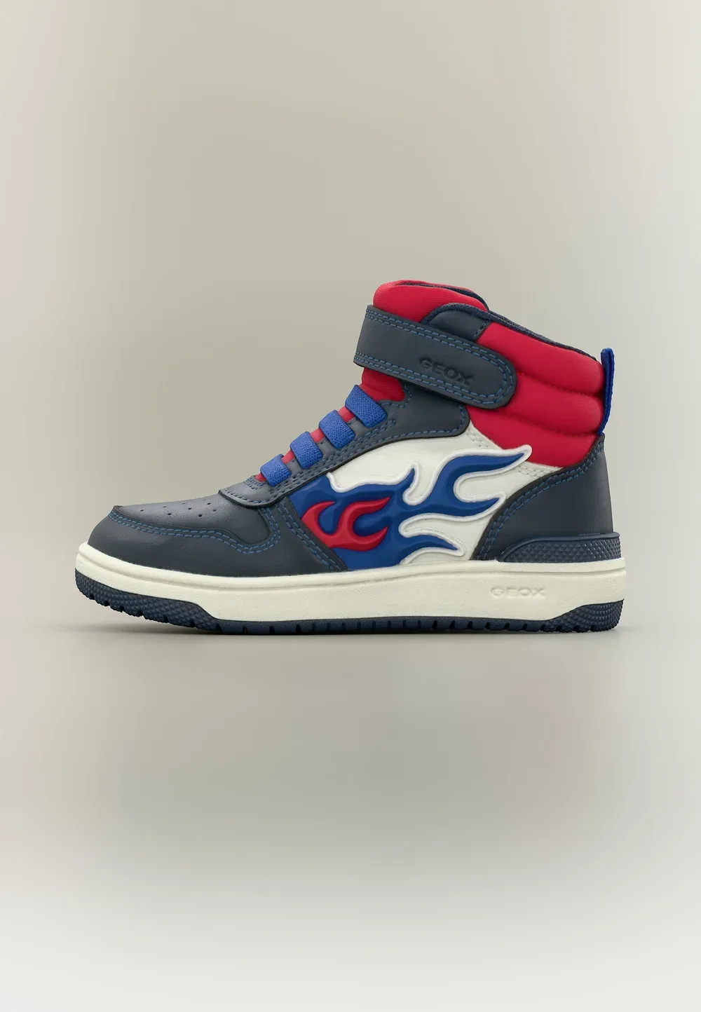 Washiba boy - высокие кроссовки Geox, Navy/Red