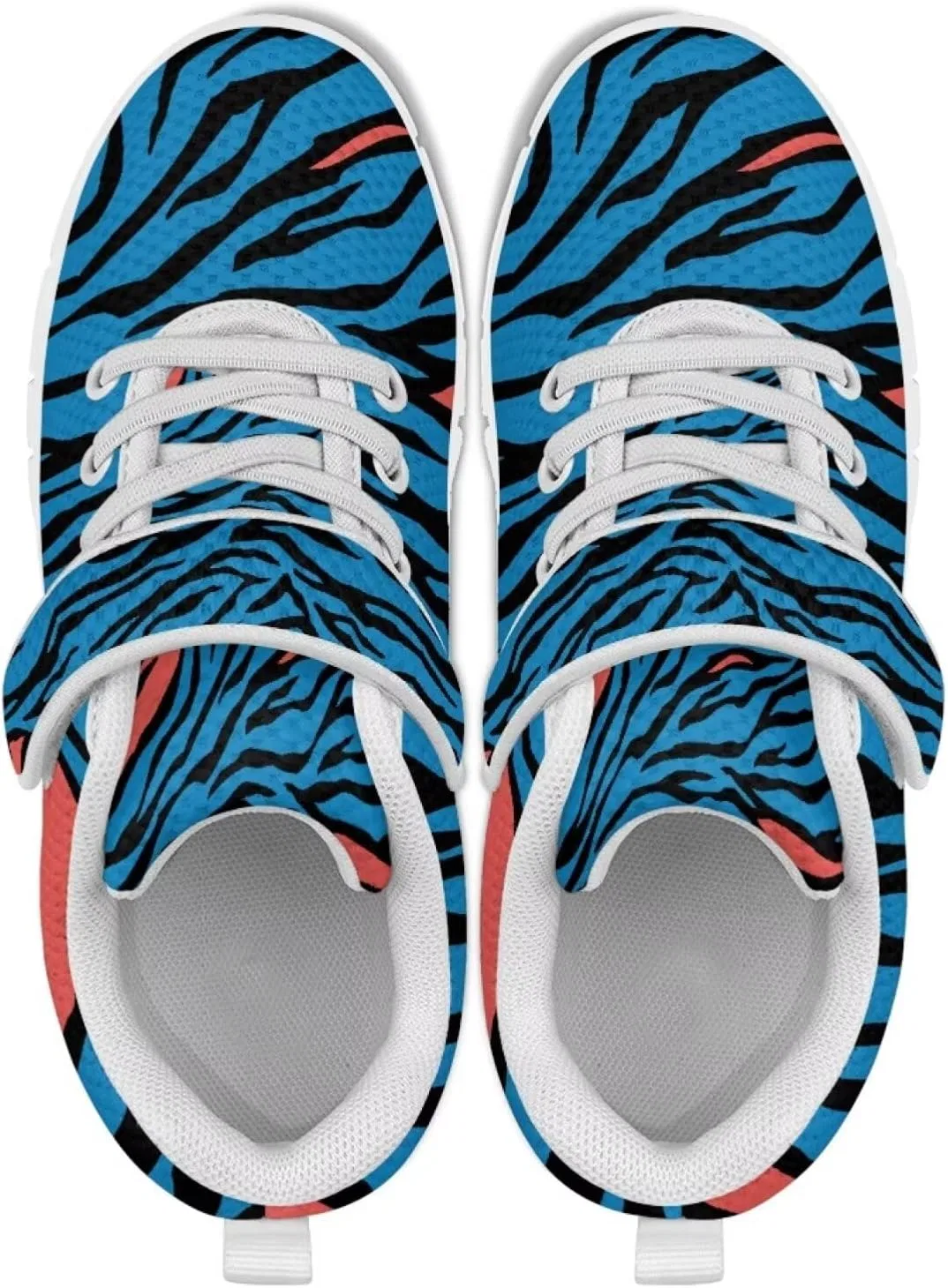 Детские кроссовки с принтом коровы Howilath, Blue Zebra — фото 4