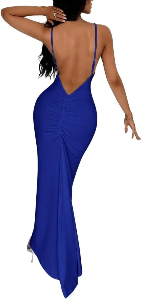 Женское длинное платье-ками с открытой спиной Royal Blue