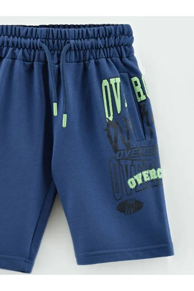 Детские шорты для мальчиков с принтом Overcome Mışıl Kids, Navy Blue — фото 3