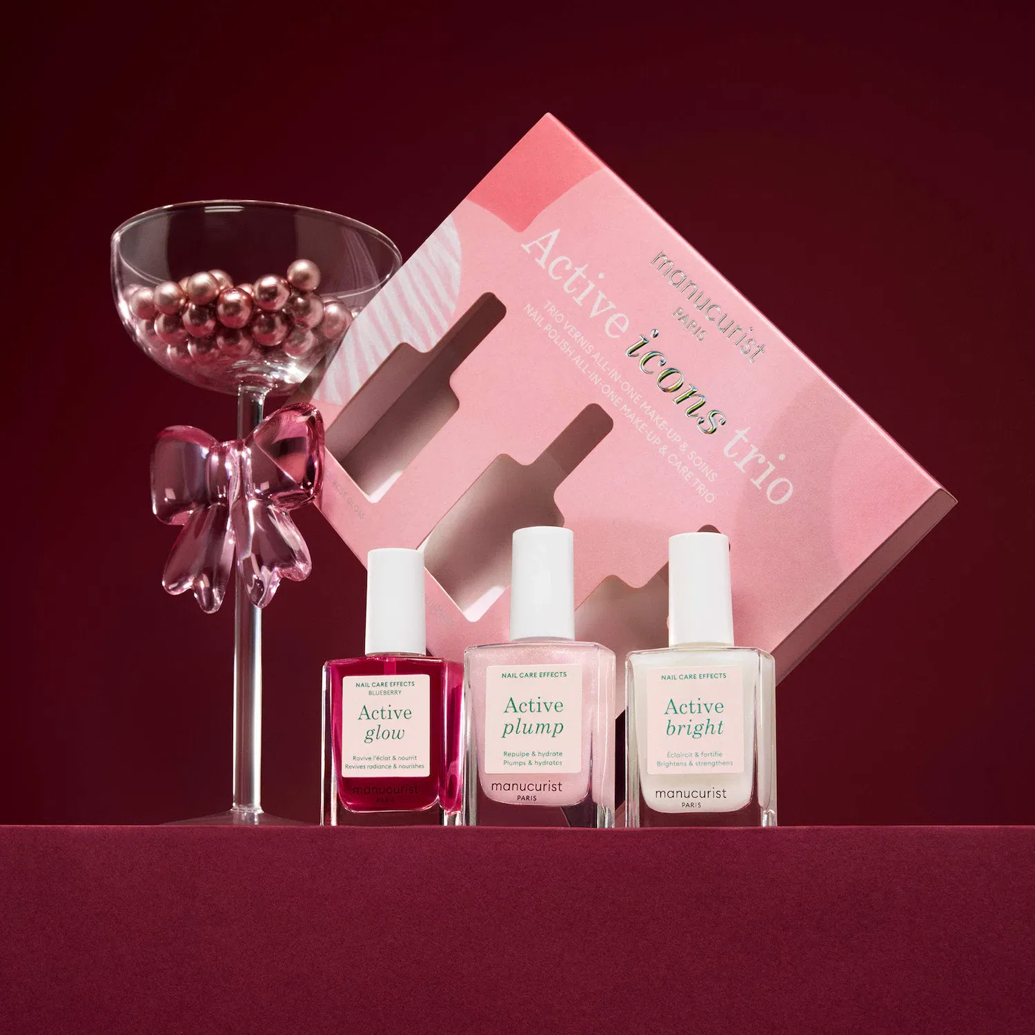 Набор лаков для ногтей 3 x 15 мл с коллагеном Manucurist, Blueberry, Plump & Bright — фото 4