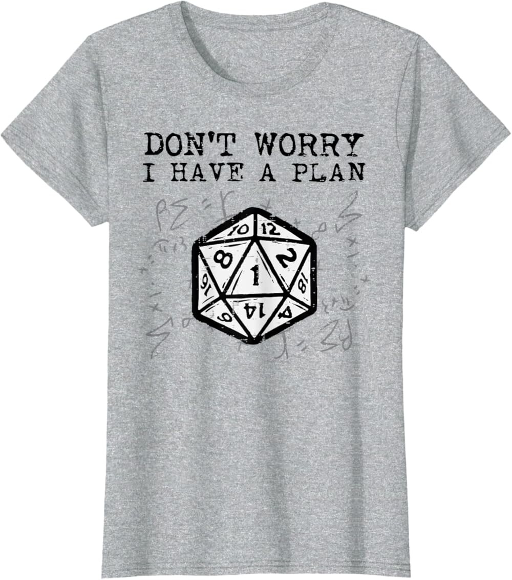 

Женская футболка RPG Gamer Dont Worry I Have Plan, светло-серый
