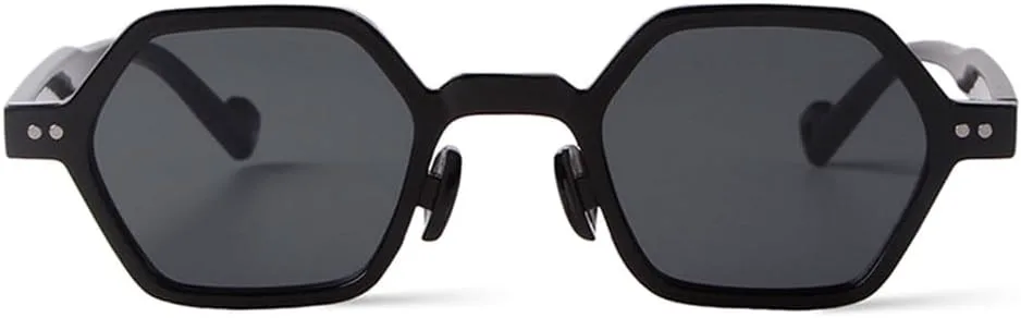 

Винтажные солнцезащитные очки с заклепками, черепаховая оправа, для женщин и мужчин, ретро, ​​черные с синими линзами, многоугольные солнцезащитные очки VFDHN, C6