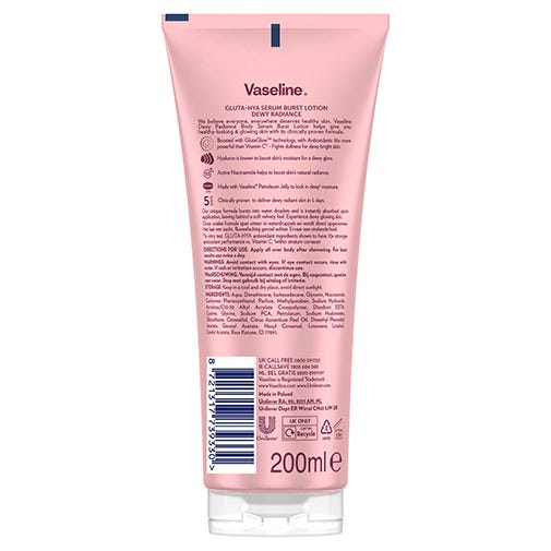 Сыворотка для тела Dewy Radiance: сияющая, здоровая кожа VASELINE, 200 мл — фото 3