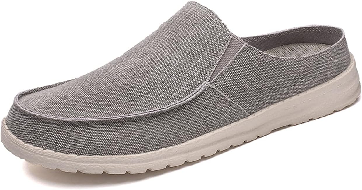 

Мужские тапочки без задника, кеды-мюли из ткани, дышащие, обувь для вождения без застежек Chiclovey, серый