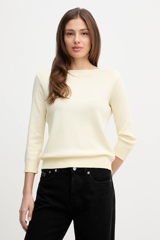 

Хлопковый свитер United Colors of Benetton, желтый