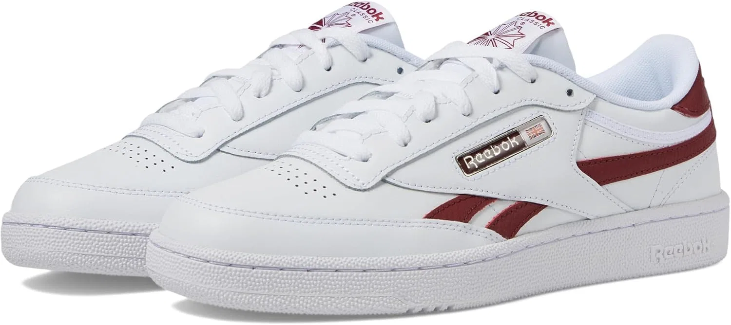 Кроссовки теннисные Reebok Club C Revenge, белый/бордовый/белый — фото 2