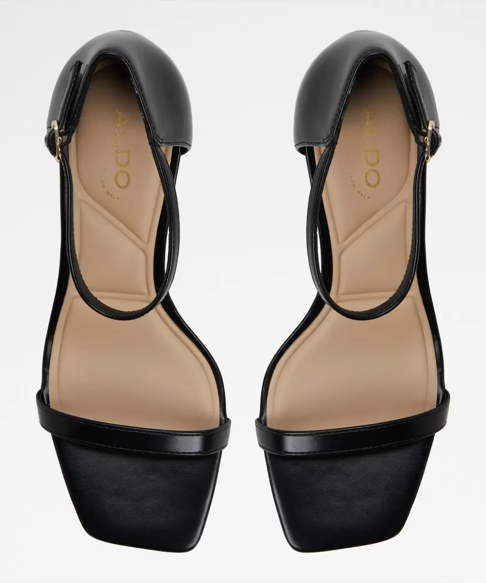 Женские босоножки на квадратном носке на каблуке Aldo, чёрный — фото 2